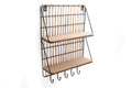Synergy Wooden Shelf with 4 Hooks-Wall Hanging Shelving