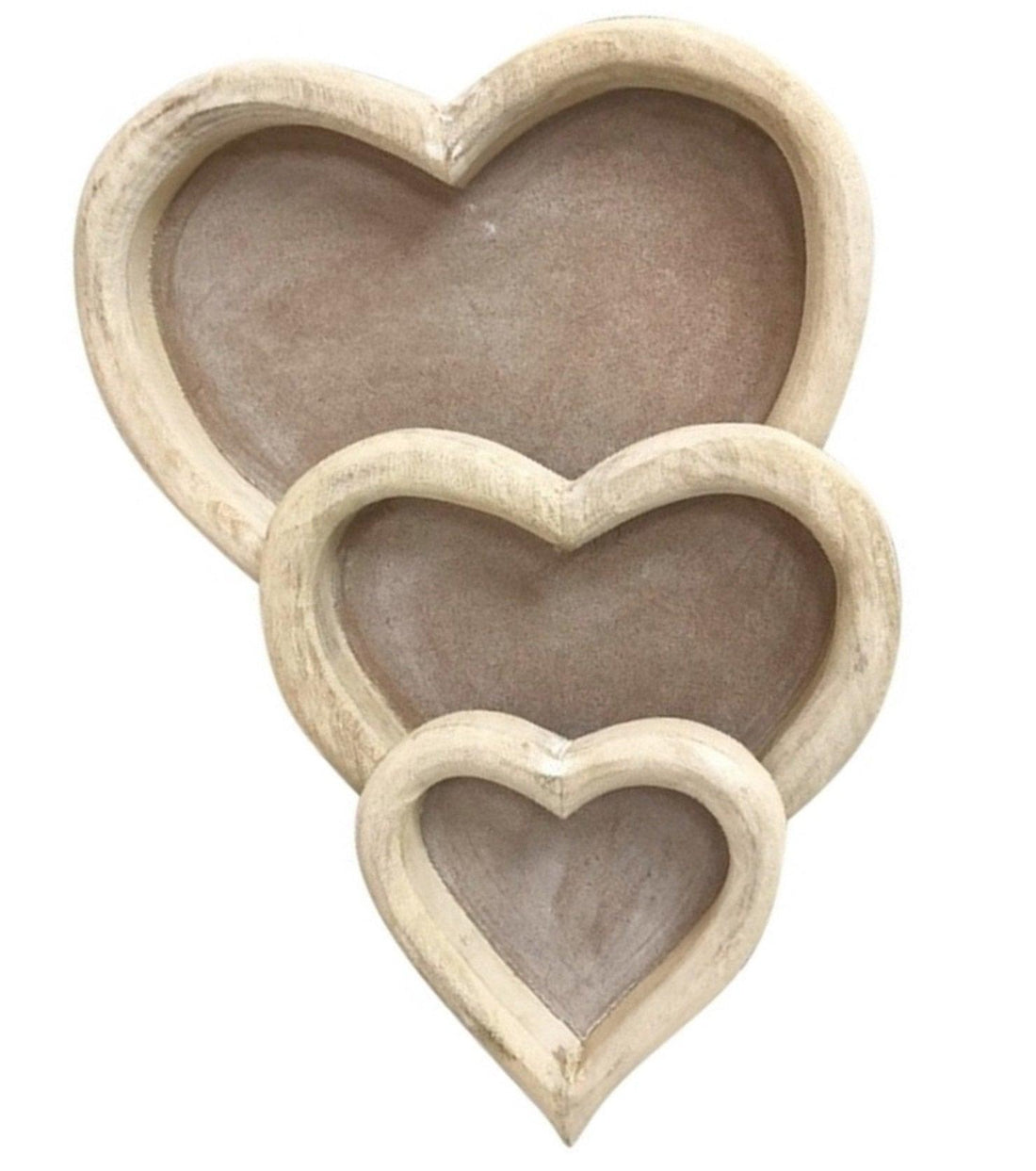 Three Wooden Heart Trays - £49.99 - Trays & Chopping Boards 