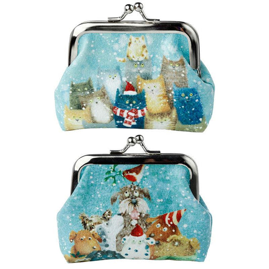 Tic Tac Jan Pashley Christmas Cats and Dogs Purse - £7.0 - 
