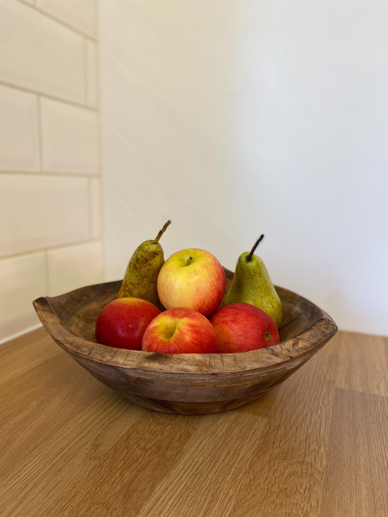 Triangular Shaped Wooden Bowl - £26.99 - Kitchen Storage 