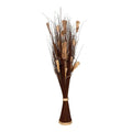 Twisted Stem Vase With Dried Dark Brown & Cream Flowers-Flower Sprays