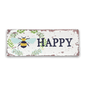 Vintage Metal Sign - Bee Happy Wall Sign-Signs & Rules
