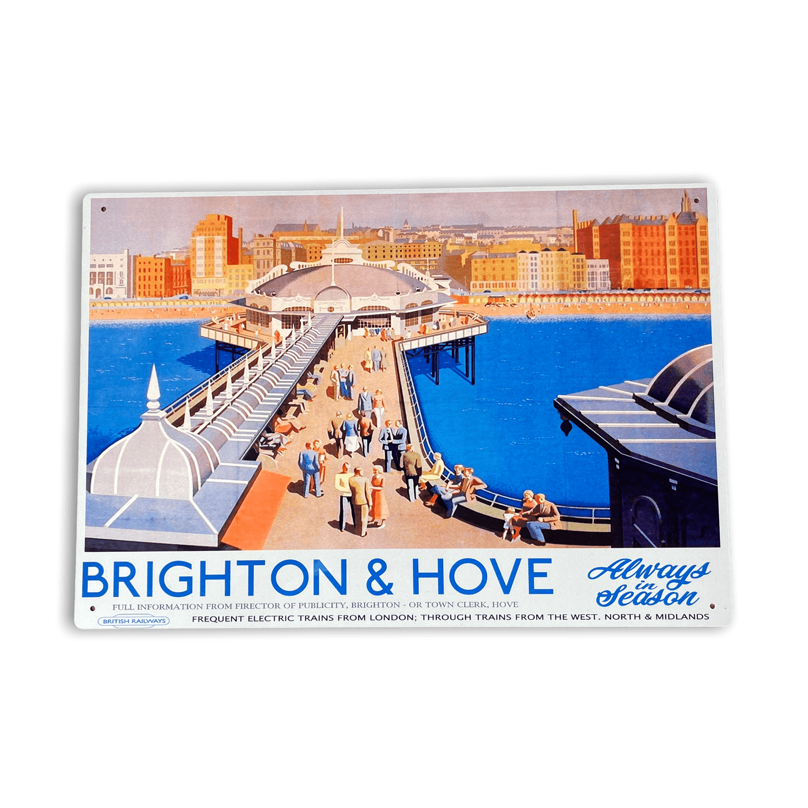 Vintage Metal Sign - British Railways Retro Advertising, Brighton & Hove-Retro Advertising