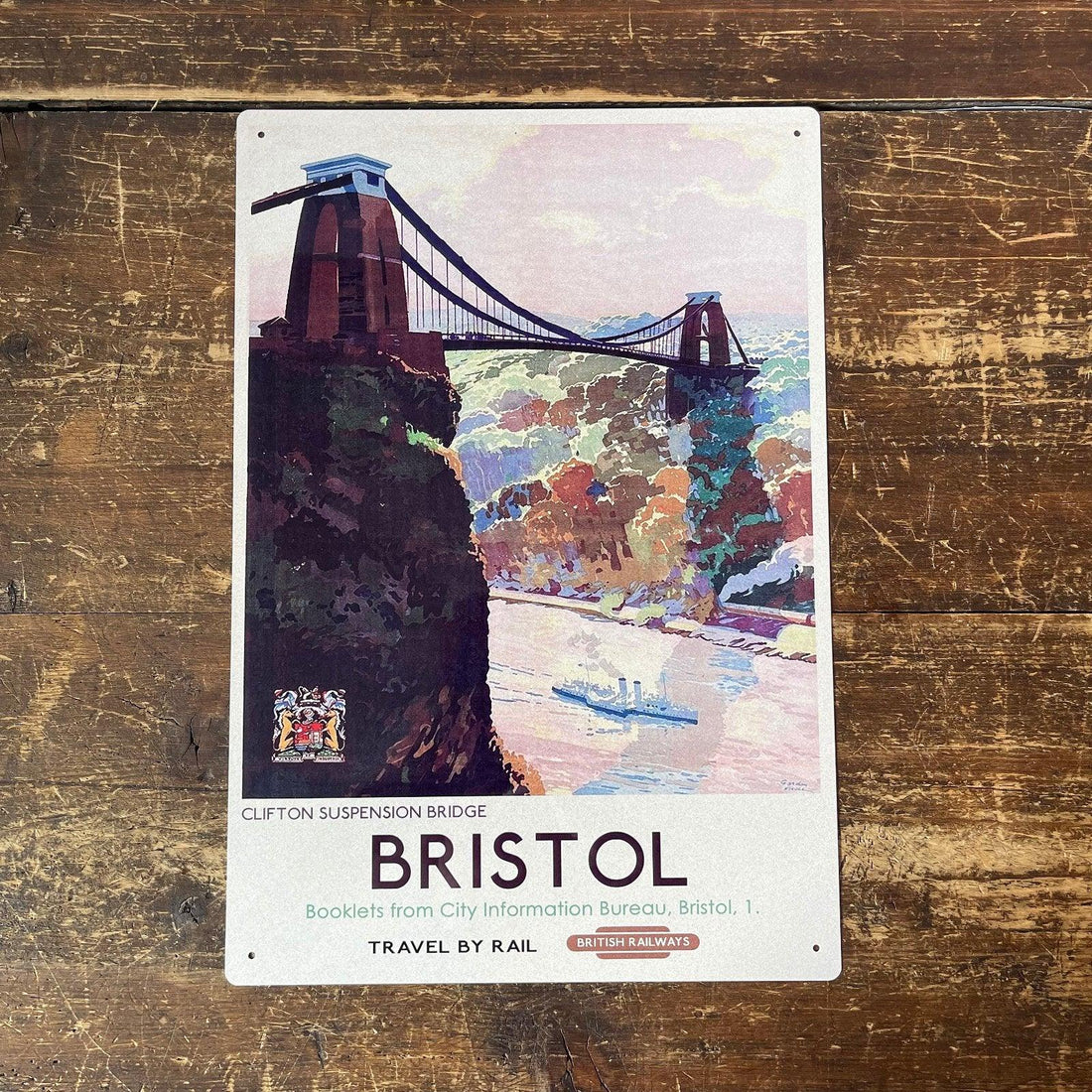 Vintage Metal Sign - British Railways Retro Advertising, Bristol Clifton Suspension Bridge - £27.99 - Retro Advertising 