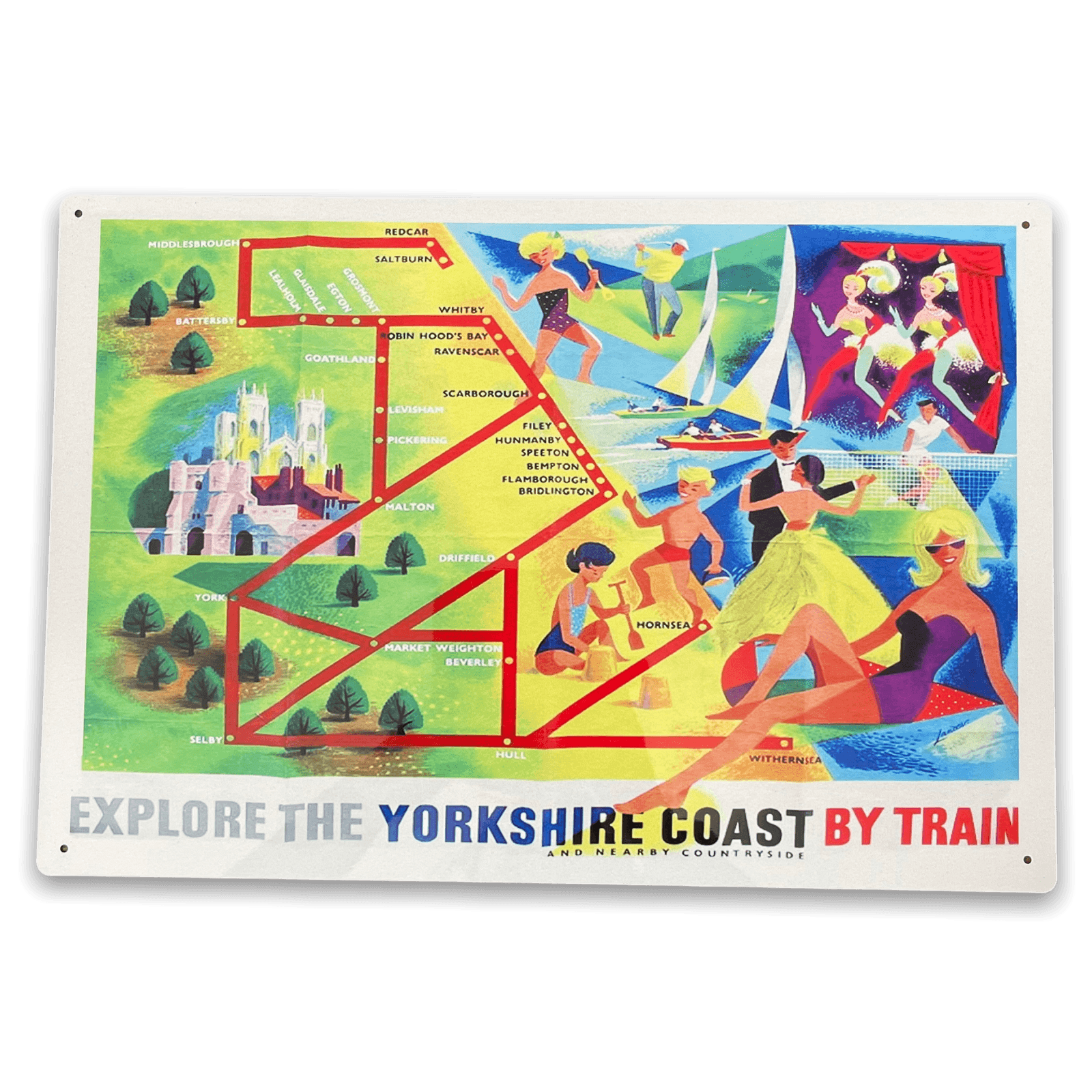 Vintage Metal Sign - British Railways Retro Advertising, Explore The Yorkshire Coast-Retro Advertising