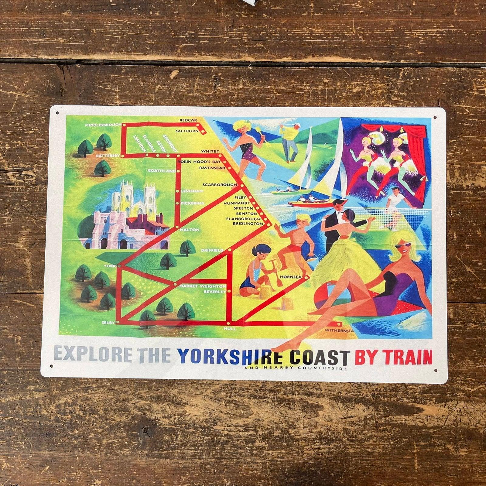 Vintage Metal Sign - British Railways Retro Advertising, Explore The Yorkshire Coast - £27.99 - Retro Advertising 