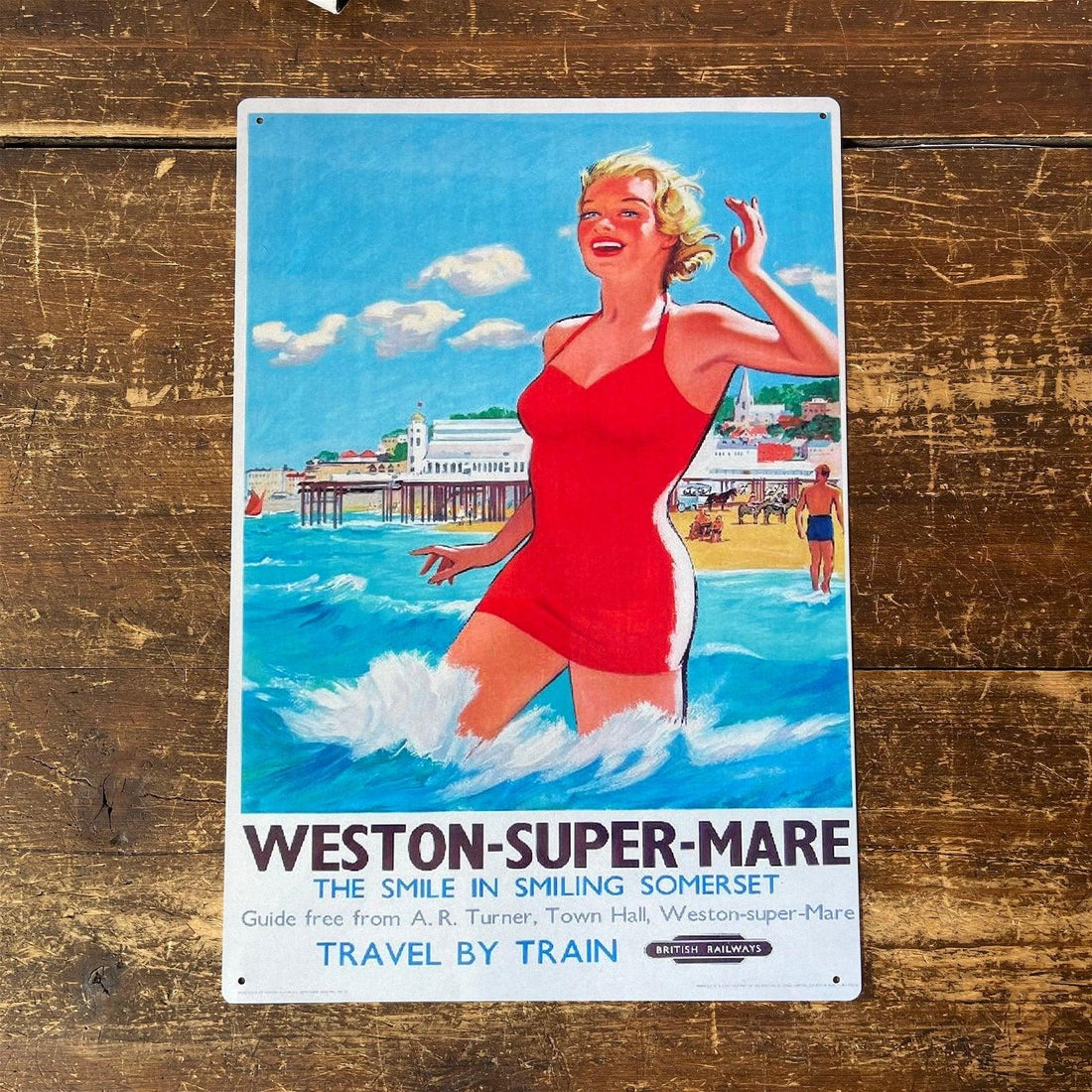 Vintage Metal Sign - British Railways Retro Advertising, Weston-Super-Mare, Somerset - £27.99 - Retro Advertising 