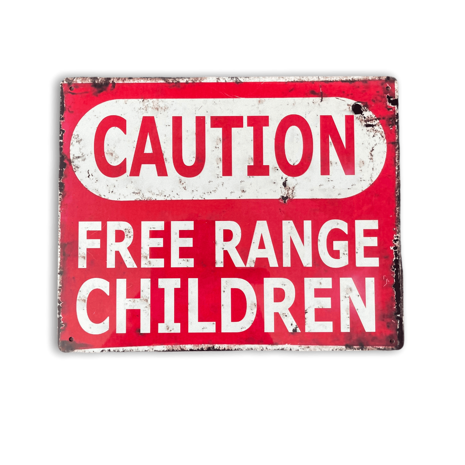 Vintage Metal Sign - Caution Free Range Children Wall Sign-Signs & Rules