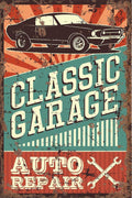Vintage Metal Sign - Classic Garage Auto Repair-Retro Advertising