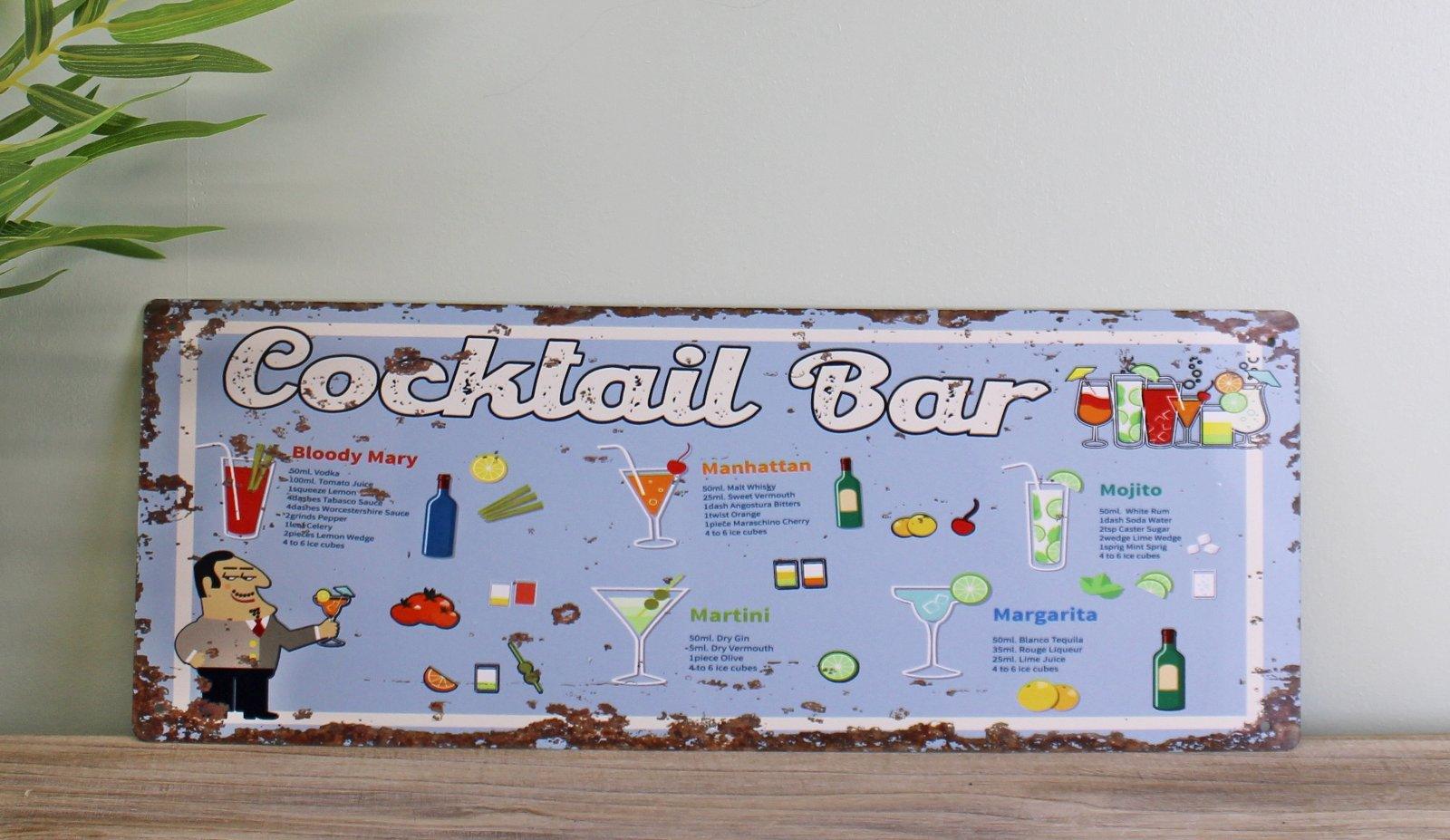 Vintage Metal Sign - Cocktail Bar - £21.99 - Metal Sign 