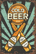Vintage Metal Sign - Cold Beer-Metal Sign