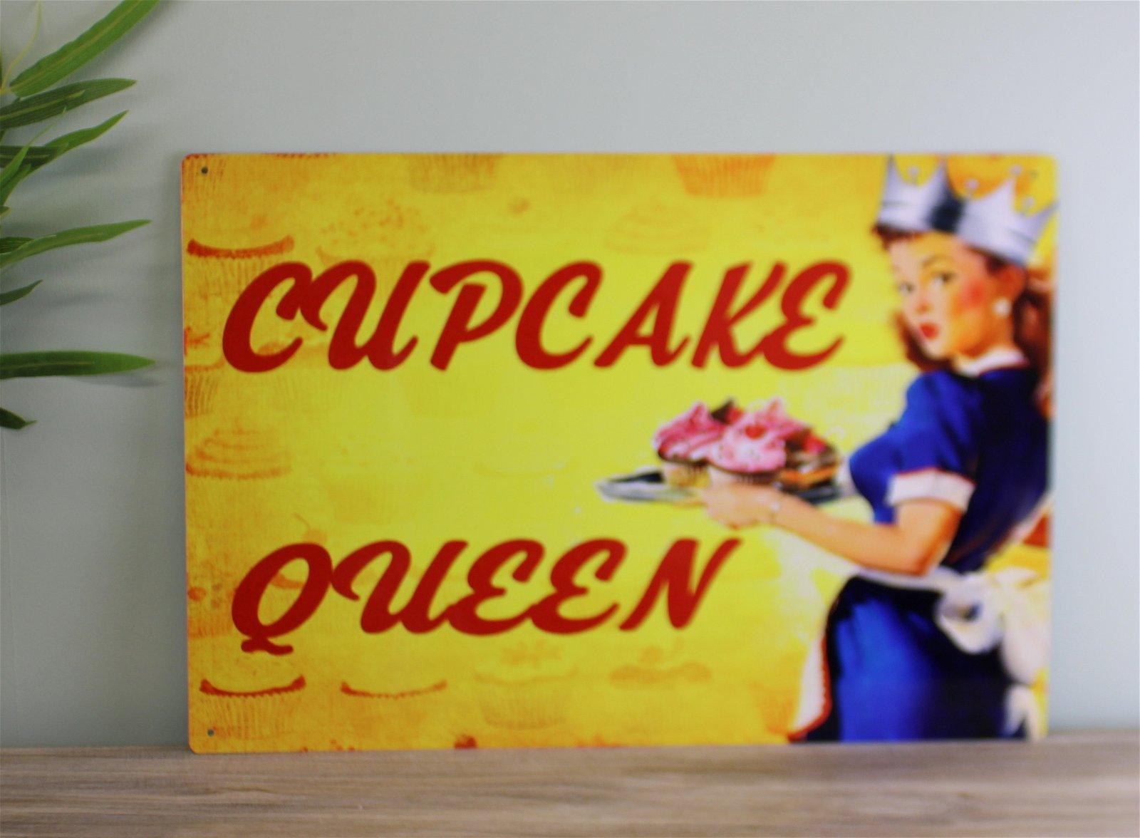 Vintage Metal Sign - Pin Up Girl, Cupcake Queen - £27.99 - Retro Advertising 