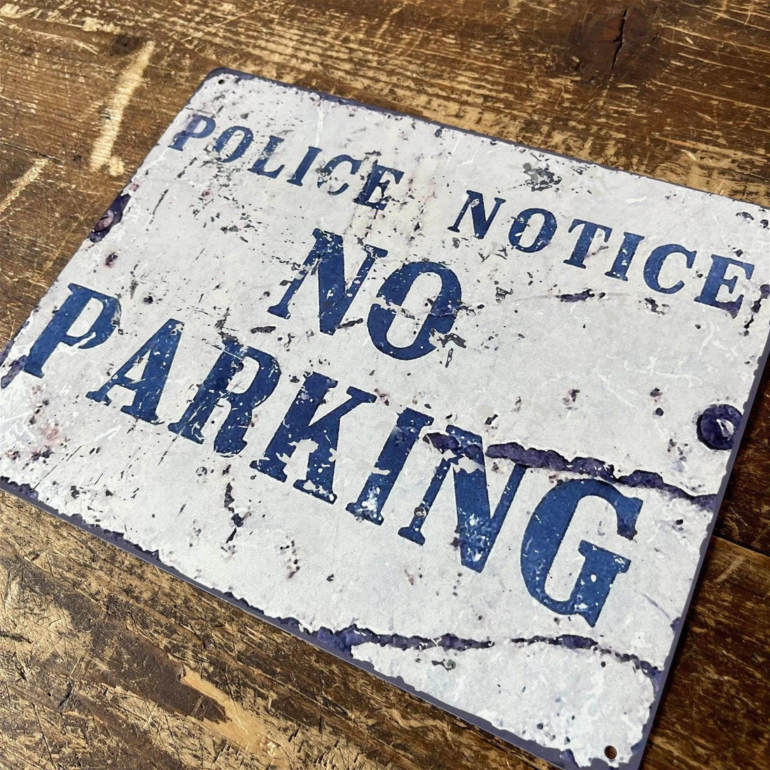 Vintage Metal Sign - Police Notice No Parking - £18.99 - Signs & Rules 