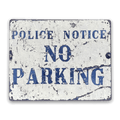 Vintage Metal Sign - Police Notice No Parking-Signs & Rules