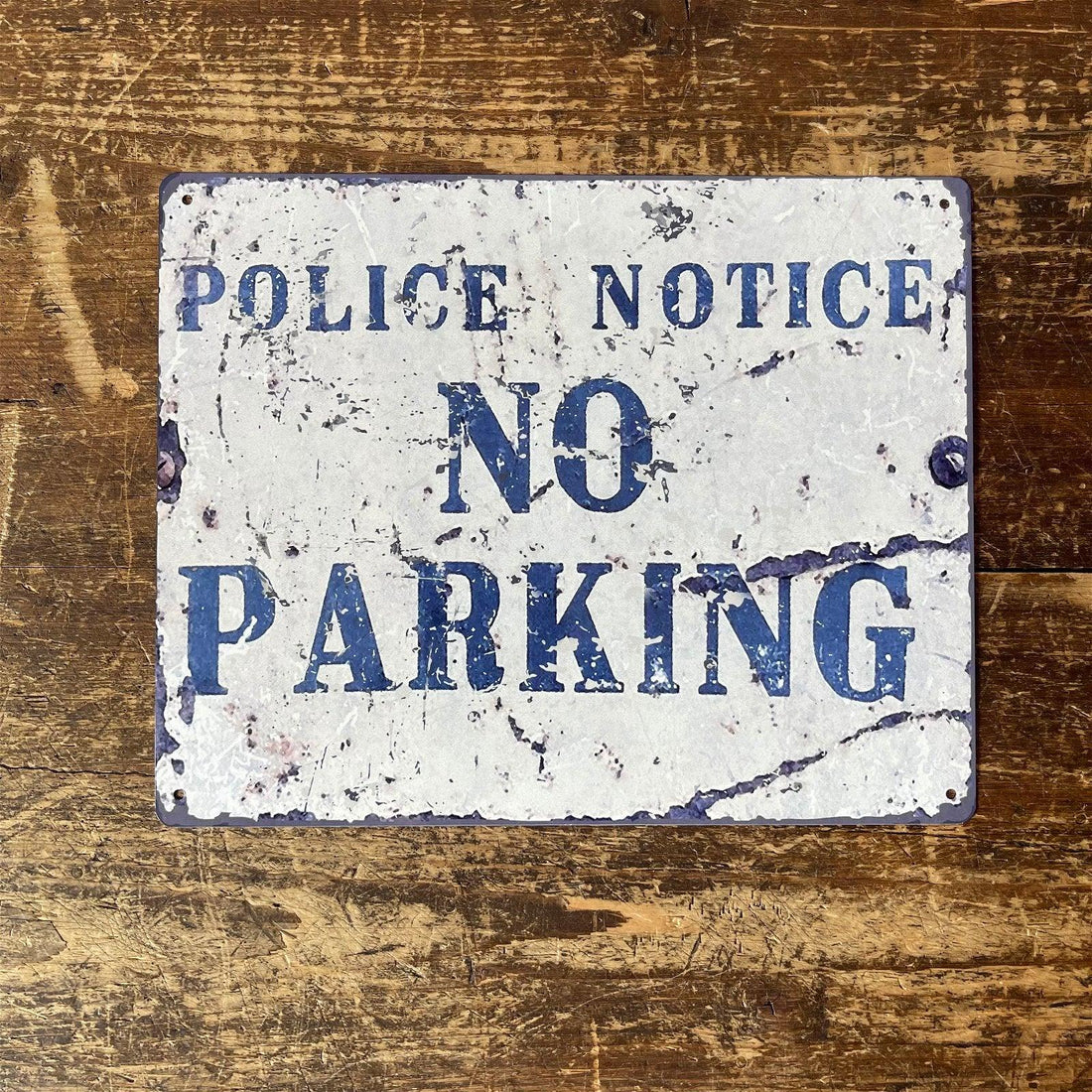 Vintage Metal Sign - Police Notice No Parking - £18.99 - Signs & Rules 