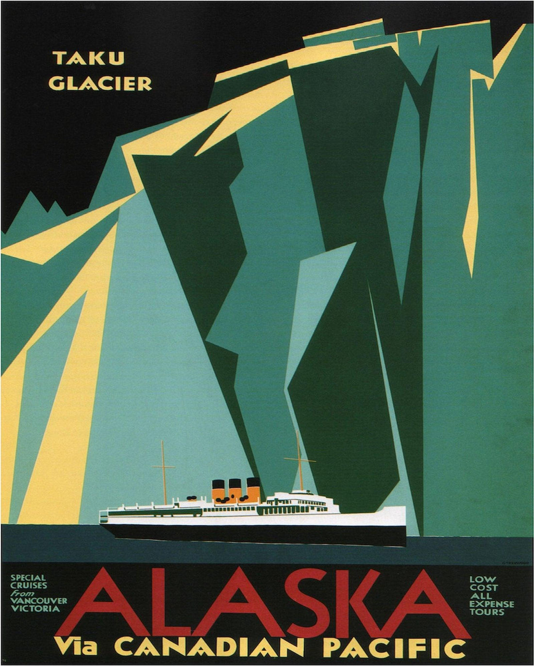 Vintage Metal Sign - Retro Advertising - Alaska Via Canadian Pacific Travel - £27.99 - Retro Advertising 