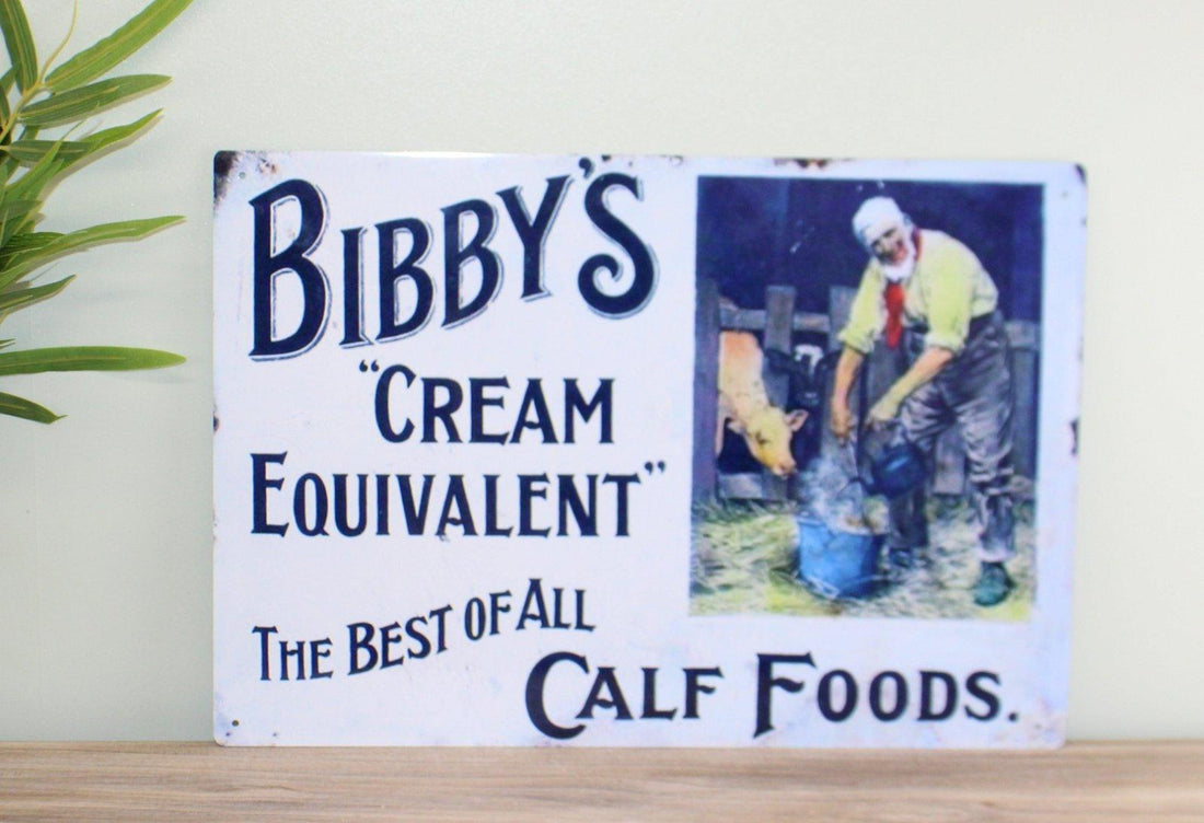 Vintage Metal Sign - Retro Advertising - Bibby's Calf Foods - £27.99 - Retro Advertising 