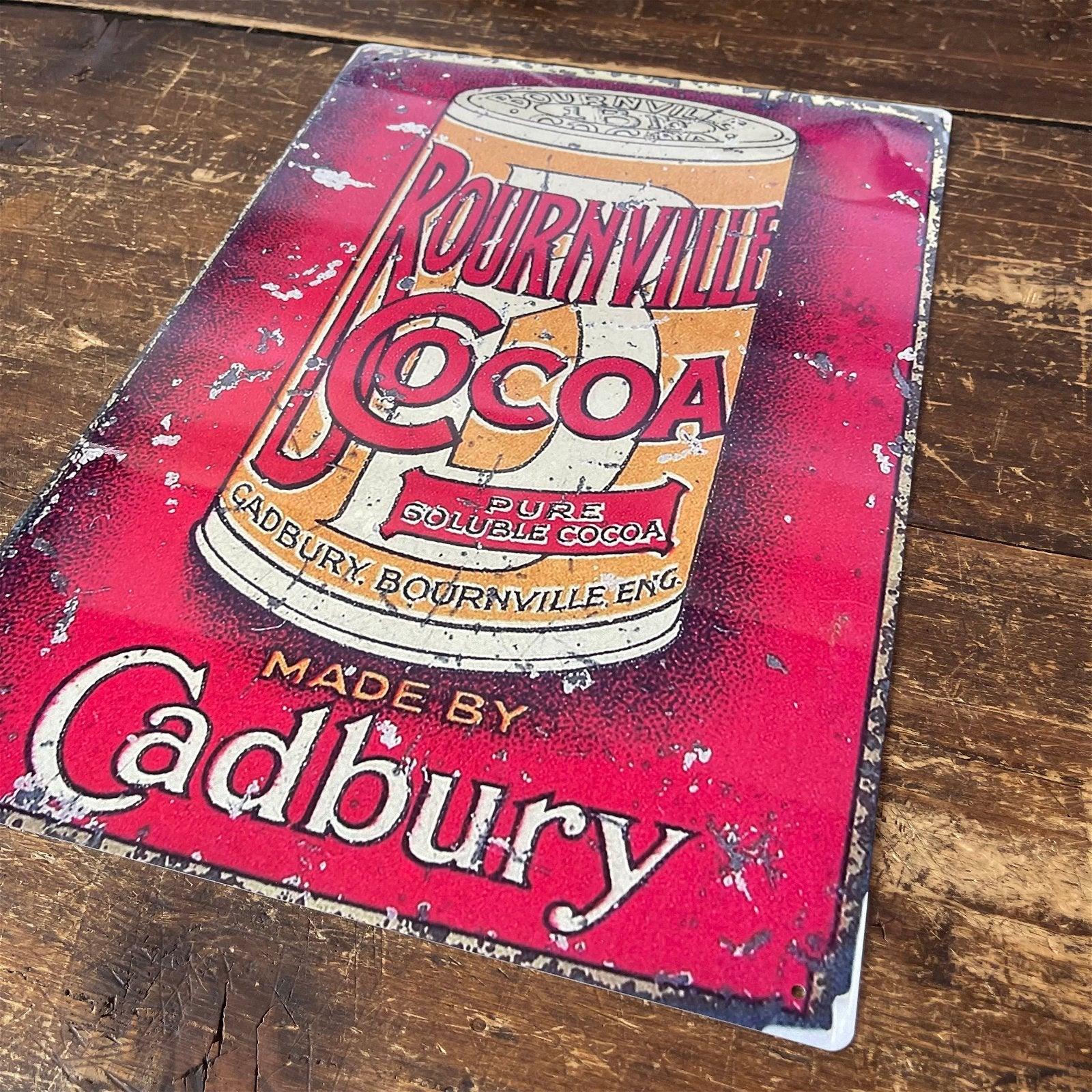 Vintage Metal Sign - Retro Advertising Cadbury Bournville Cocoa-Retro Advertising