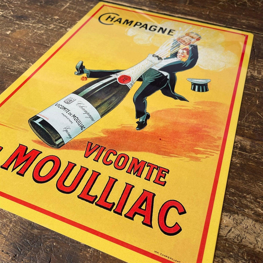 Vintage Metal Sign - Retro Advertising Champagne Vicomte De Moulliac Sign - £27.99 - Metal Sign 