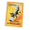 Vintage Metal Sign - Retro Advertising Champagne Vicomte De Moulliac Sign-Metal Sign