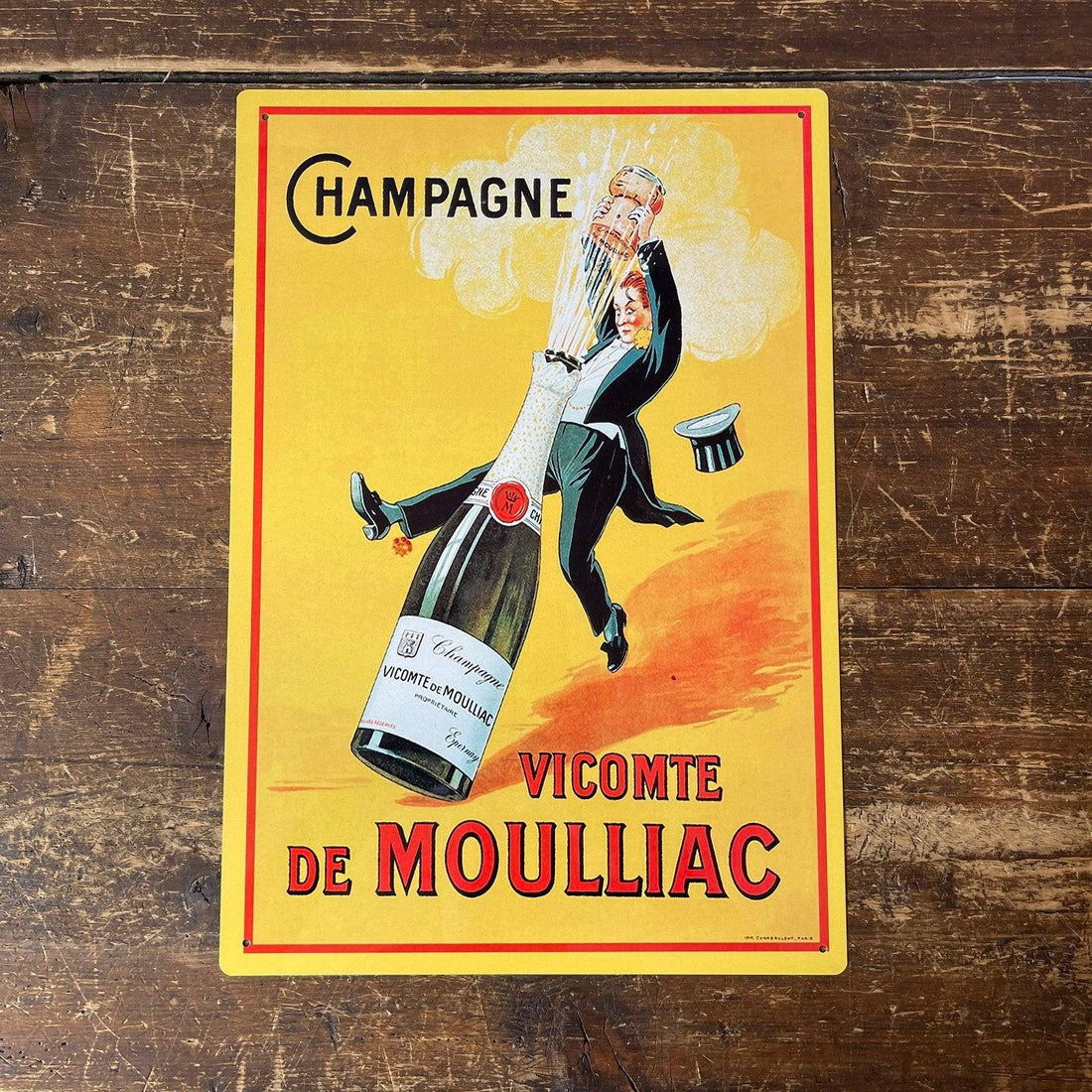 Vintage Metal Sign - Retro Advertising Champagne Vicomte De Moulliac Sign - £27.99 - Metal Sign 