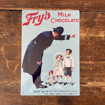 Vintage Metal Sign - Retro Advertising Fry's Milk Chocolates - £27.99 - Retro Advertising 