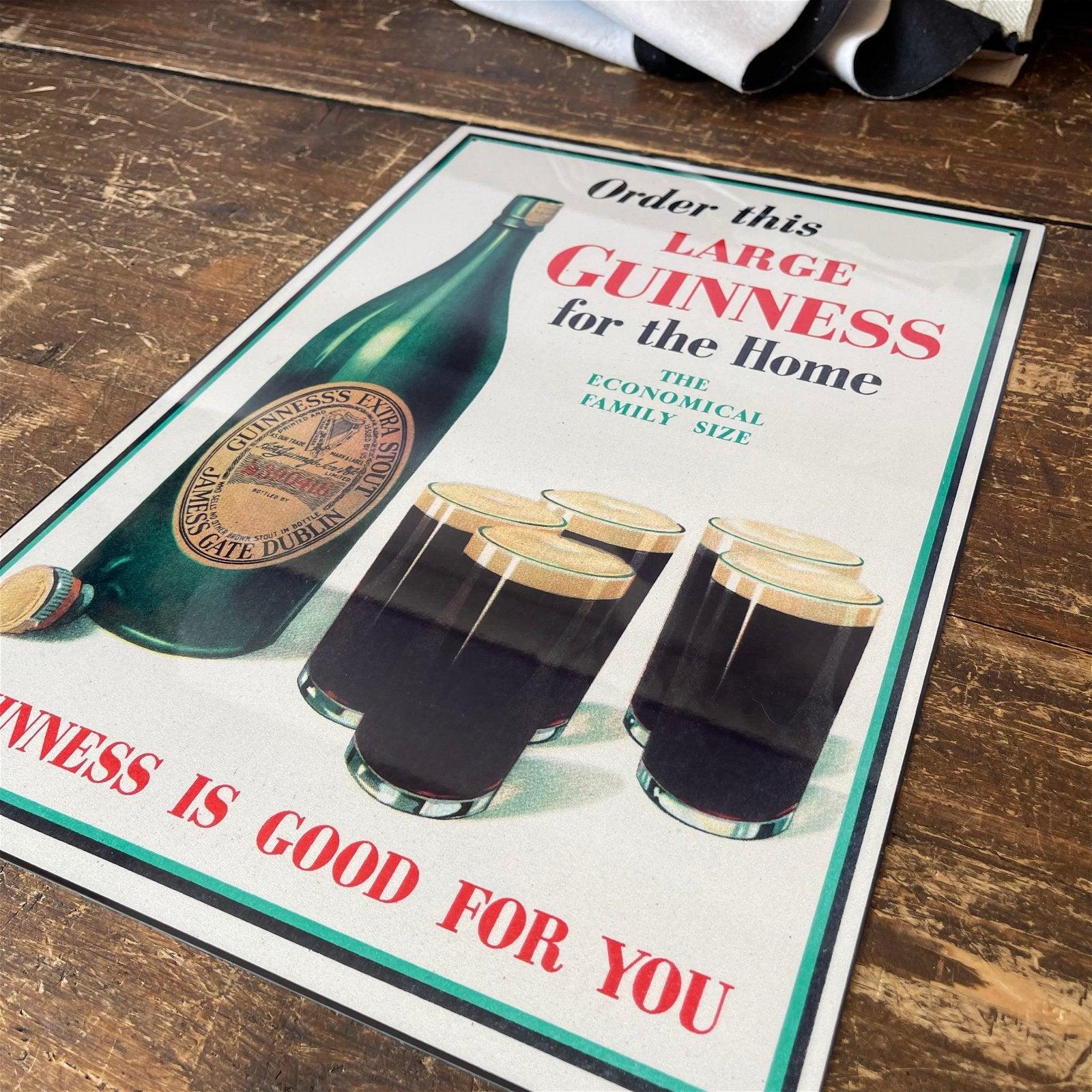 Vintage Metal Sign - Retro Advertising, Large Guinness For Home-Retro Advertising