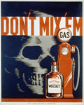 Vintage Metal Sign - Retro Advertising - Skull Gas Whiskey-Retro Advertising