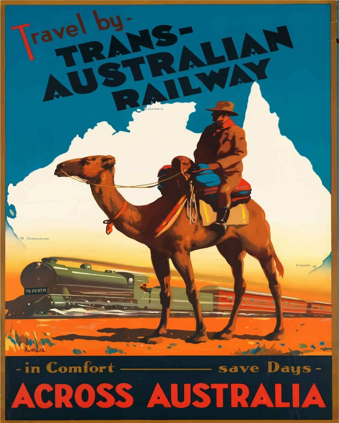 Vintage Metal Sign - Retro Advertising - Trans Australian Railway - £27.99 - Retro Advertising 