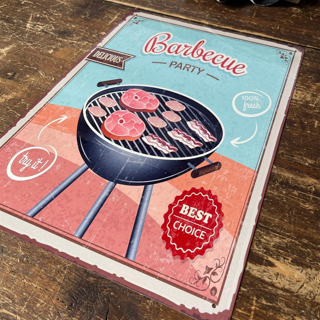 Vintage Metal Sign - Retro Barbecue Party Sign - £27.99 - Signs & Rules 