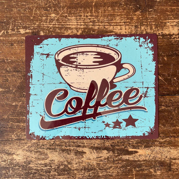 Vintage Metal Sign - Retro Coffee Sign - £18.99 - Signs & Rules 