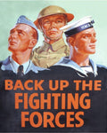 Vintage Metal Sign - Retro Propaganda - Back Up The Fighting Forces-Retro Propaganda