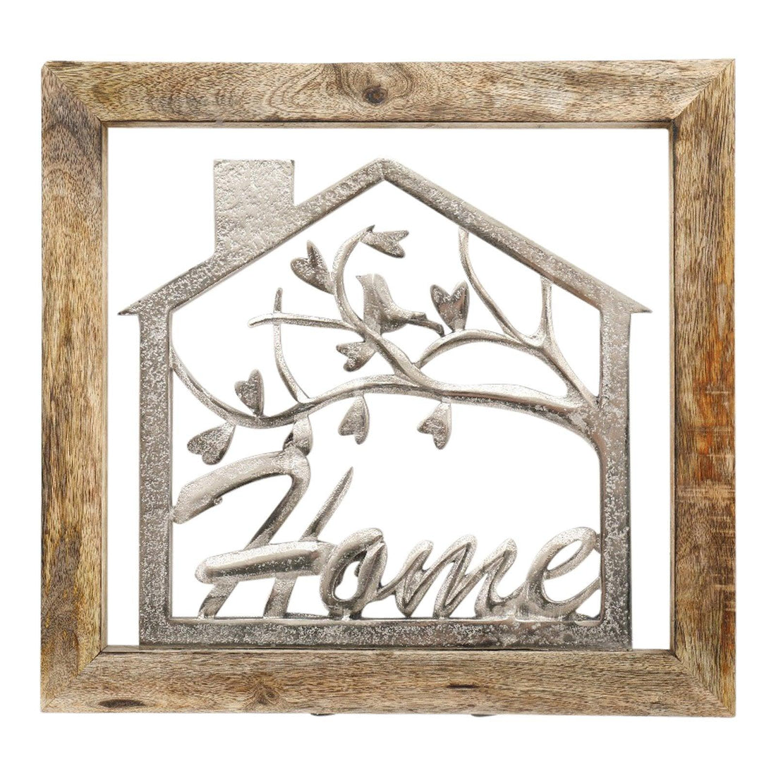 Wall Hanging Silver House In Wooden Frame 20cm - £20.99 - Pictures 