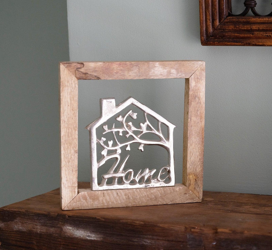 Wall Hanging Silver House In Wooden Frame 30cm - £27.99 - Pictures 