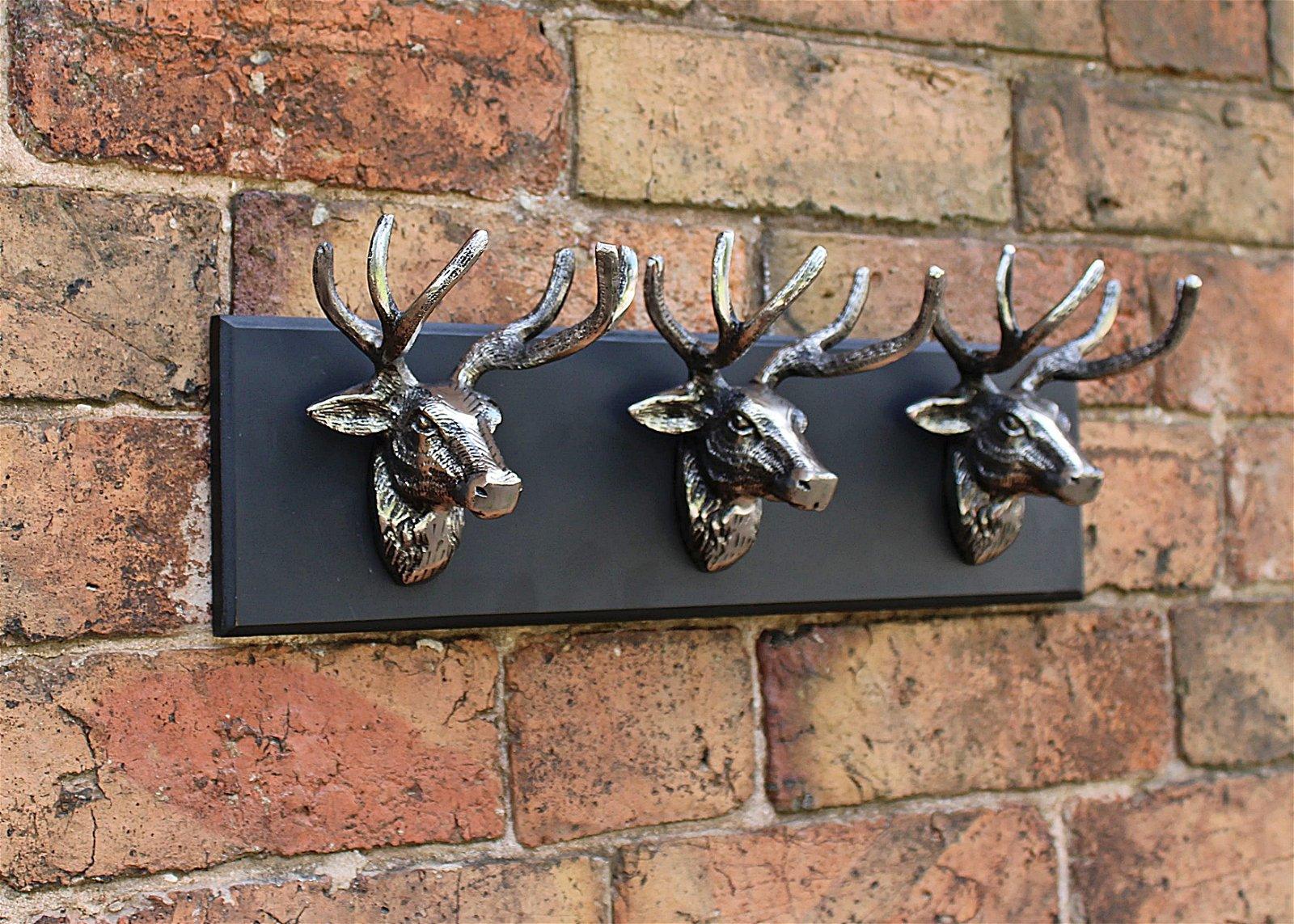 Wall Hanging Triple Stag Head Ornament-Animals