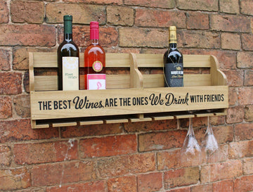 Wall Hanging Wine Bottle and Glass Holder 73cm - £63.99 - Wine Racks, Holders & Accessories 