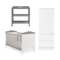 Whitby 3 Piece Room Set White with Taupe grey Baby & Toddler Furniture Sets 