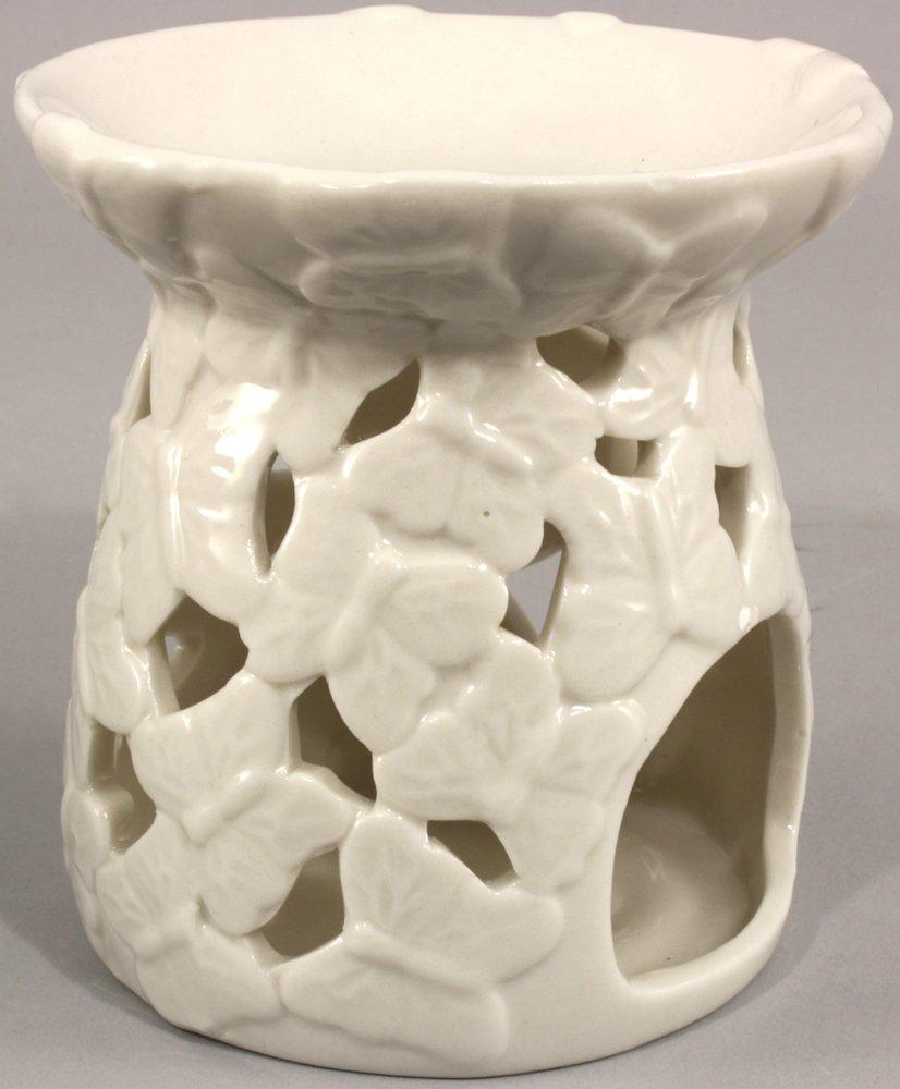 White Embossed Butterfly Oil Burner - £15.99 - Diffusers & Oil Burners 