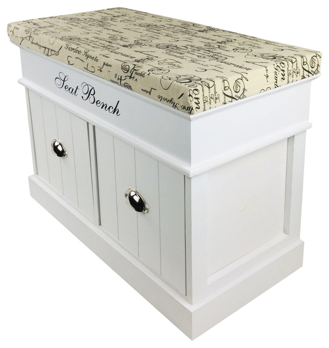 White Seat Bench With 2 Drawers & Lid 70cm - £148.99 - Storage Benches 