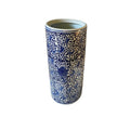 White With Blue Floral Print Umbrella Stand-