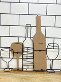Wine Bottle & Glasses Wall Decoration 42cm-