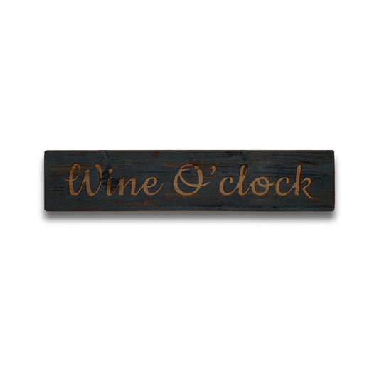 Wine Oclock Grey Wash Wooden Message Plaque - £36.95 - Wall Plaques > Wall Plaques > Quotations 