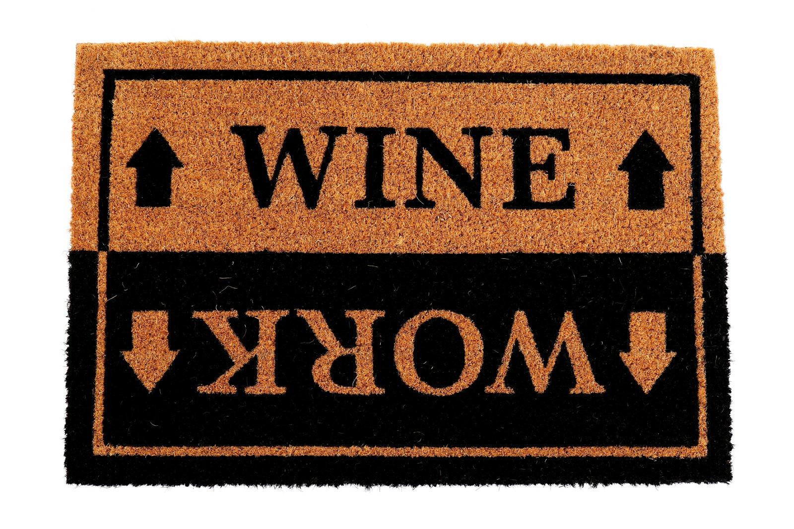 Wine & Work Door Mat-Doormats