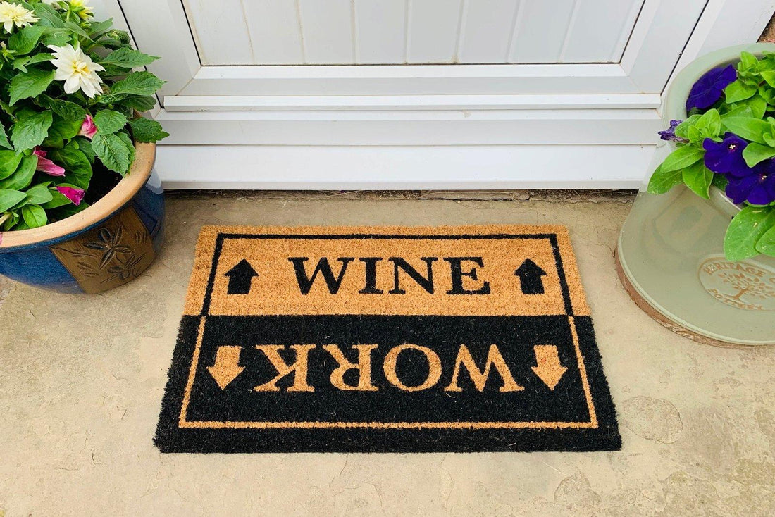 Wine & Work Door Mat - £22.99 - Doormats 