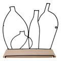 Wire Bottle Design Shelf with 4 Hooks-Wall Hanging Shelving