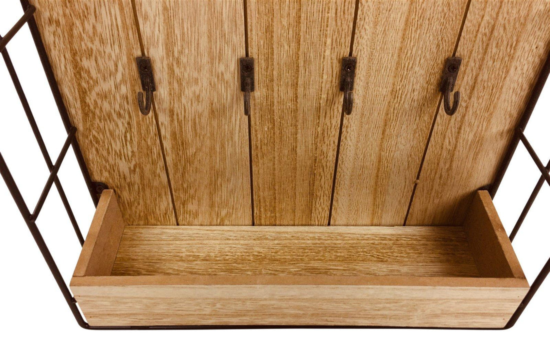 Wood & Wire House Key Storage Unit - £26.99 - Key Hooks & Boxes 