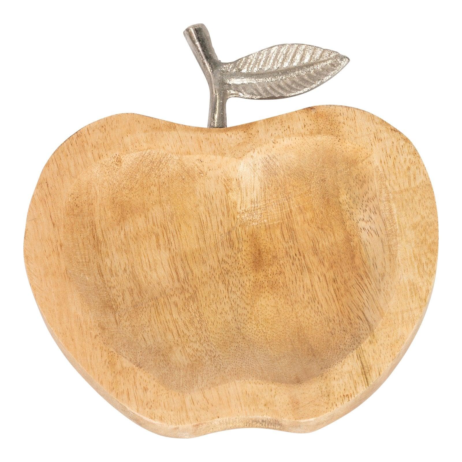 Wooden Apple Designed Tray with Silver Leaf - Large - £20.99 - Trays & Chopping Boards 