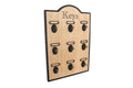 Wooden Board With 9 Key Design Hooks-Key Hooks & Boxes