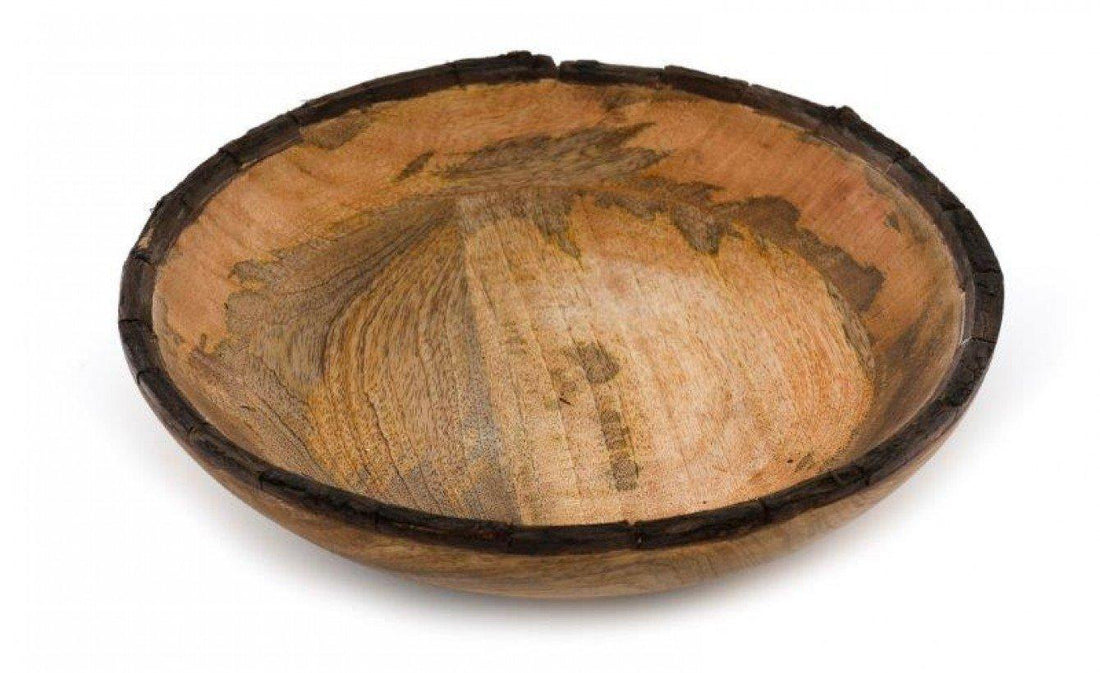 Wooden Bowl With Bark Edge 30cm - £41.99 - Bowls & Plates 
