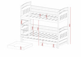 Single (3ft) Premium Solid Pine Bunk Bed with Trundle & Storage Drawers